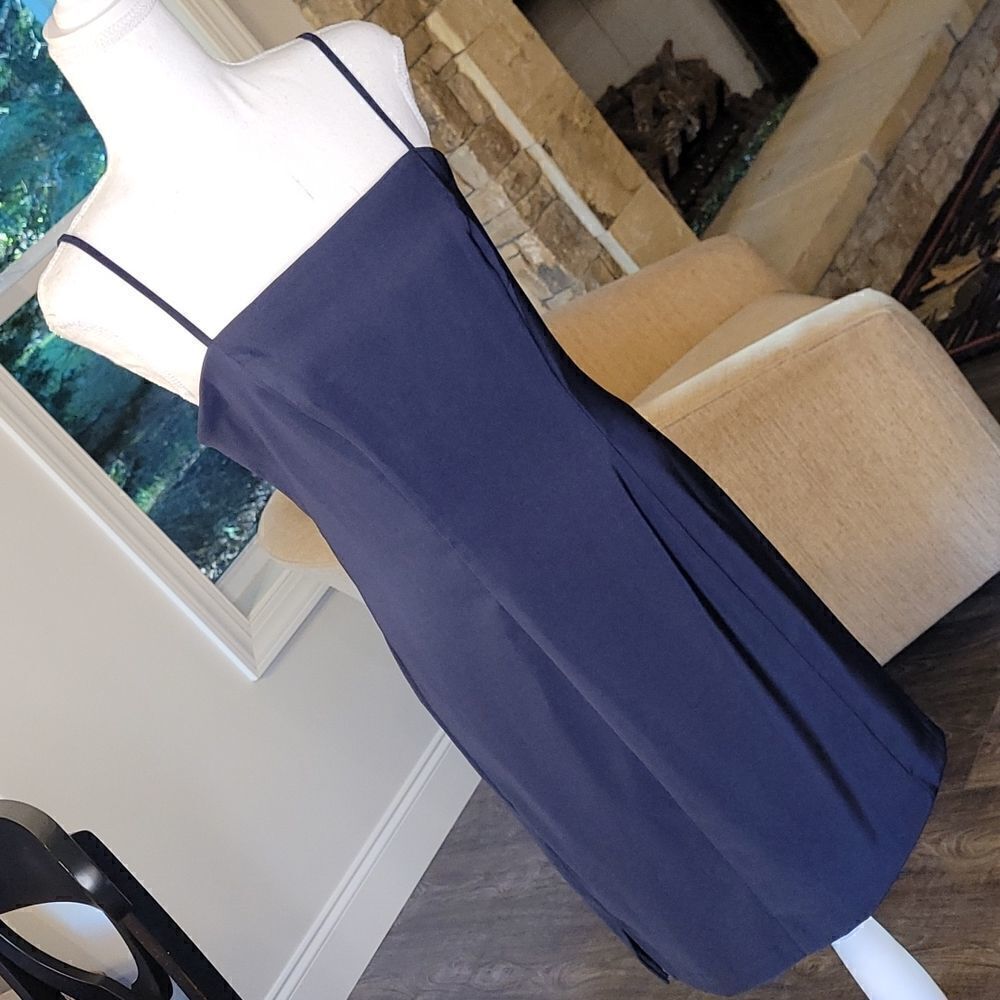 Navy Blue Spaghetti Strap Dress